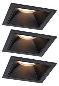 Paulmann 93125 Cole Coin, set bodovek v černé úpravě, 3x6W LED 2700K tříkrokové stmívání, 8,8x8,8cm, IP44
