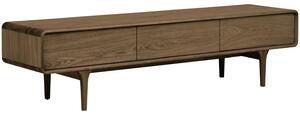 Nordic Living Hnědý dubový TV stolek Dawe 180 x 45 cm
