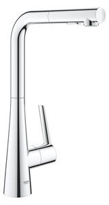 Dřezová baterie GROHE Zedra s vytahovací sprškou, 2 proudy chrom 32553002