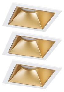 Paulmann 93130 Cole Coin, set bodovek v bílo-zlaté úpravě, 3x6W LED 2700K tříkrokové stmívání, 8,8x8,8cm, IP44