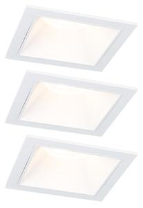 Paulmann 93126 Cole Coin, set bodovek v bílé úpravě, 3x6W LED 2700K tříkrokové stmívání, 8,8x8,8cm, IP44