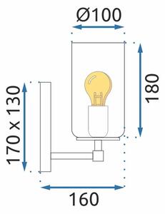 Toolight - Nástěnná lampa Amico - chrom - APP1223-1W