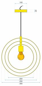 Toolight - Závěsná stropní lampa Itinerario - zlatá - APP286-1CP