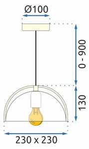 Toolight - Závěsná stropní lampa Gonna - bílá/zlatá - APP1216-1CP