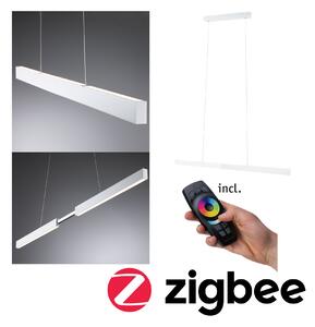 Paulmann 79889 Aptare ZigBee, bílé závěsné svítidlo LED 2x18W 2700K svítí nahoru/dolů, nastavitelná šířka 132-180cm