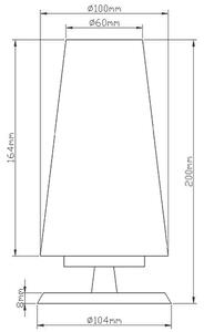 Fabas 3576-30-101 Milady, dotyková stolní lampa černá/bílé sklo, 1x33W G9, výška 20cm