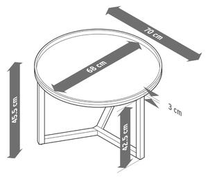 Kulatý konferenční stolek / Ø 70 cm / masivní dubové dřevo