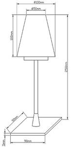 Fabas 3568-30-101 Lucy, dotyková stolní lampa černá/bílé sklo, 1x20W G9, výška 25cm