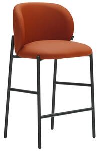 Teulat Cihlově červená koženková barová židle Mogi 63 cm