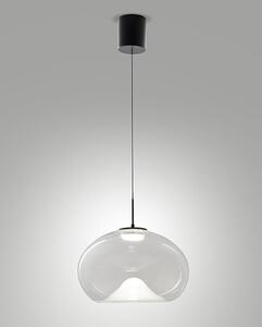 Fabas 3755-45-241 Brena, závěsné svítidlo z čirého skla, 1x14W LED 2700/3000/4000K krokové stmívání, prům. 33cm