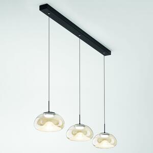 Fabas 3755-48-365 Brena, závěsné svítidlo z jantarového skla, 3x10W LED 2700/3000/4000K krokové stmívání, délka 105cm