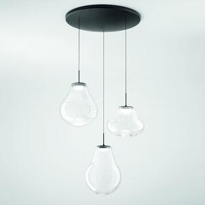 Fabas 3774-47-241 Deva, závěsné svítidlo z čirého skla, 3x14W LED 2700/3000/4000K krokové stmívání, prům. 50cm