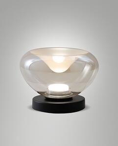 Fabas 3755-30-365 Brena, stolní lampa z jantarového skla, 1x11W LED 2700/3000/4000K dotykové stmívání, prům. 22cm