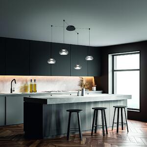 Fabas 3755-49-241 Brena, závěsné svítidlo z čirého skla, 4x10W LED 2700/3000/4000K krokové stmívání, prům. 22cm