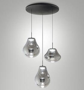 Fabas 3774-47-126 Deva, závěsné svítidlo z kouřového skla, 3x14W LED 2700/3000/4000K krokové stmívání, prům. 50cm