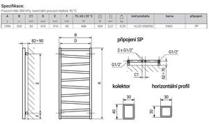 House Level Zet HLZE1090050S905SP Radiátor kombinovaný, 50x109,6cm, černá soft