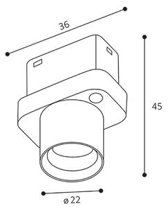 LED2 6480633 Mag Shot, černé bodové svítidlo pro Mag track 48V, 2W 3000K, Ø 2,2cm