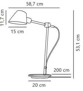 Nordlux 2020445003 Stay, černá stolní lampa 1xE27 s vypínačem, výška 53cm