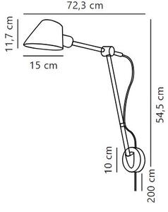 Nordlux 2020455003 Stay, černá flexibilní nástěnná lampa 1xE27 s vypínačem, výška 55cm