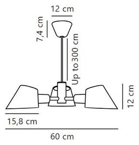 Nordlux 2120703003 Stay, černý lustr 3xE27, průměr 60cm