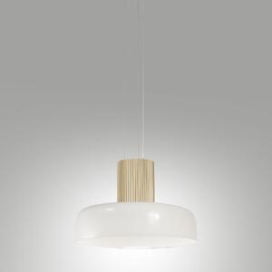 Fabas 3800-40-102 Lunar, bílé závěsné svítidlo, 1x26W LED 3CCT 2700/3000/4000K krokové stmívání, prům. 42cm