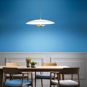 Linea Light 90287 Horizon_P, bílo/zlaté závěsné svítidlo pro nepřímé osvětlení, 34W LED 3000K, Ø 65cm