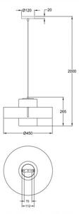 Fabas 3750-40-282 Loto, lustr z foukaného skla se stínítkem z antracitového kovu, 1x40W E27, průměr 45cm