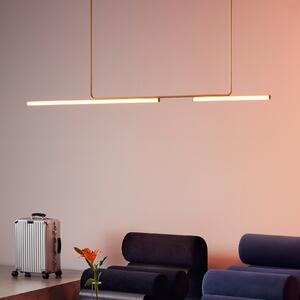 Marset AMBROSIA 210 ZLATA- V125 Ambrosia, závěsné lineární svítidlo LED 28,8W 3000K, zlatá, délka 210cm