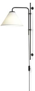 Marset A641-403 Funiculí, černá nástěnná lampa s bílým textilním stínidlem, 1xE14, výška 60cm
