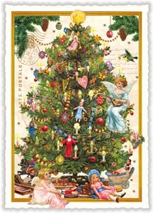 Dům Vánoc Vánoční pohlednice Vánoční stromek 10,5 x 15 cm