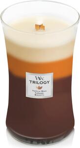 WoodWick vonná svíčka s dřevěným knotem velká Trilogy Cafe Sweets 609 g