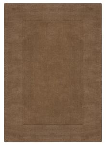 Flair Rugs koberce Kusový ručně tkaný koberec Tuscany Textured Wool Border Brown ROZMĚR: 160x230
