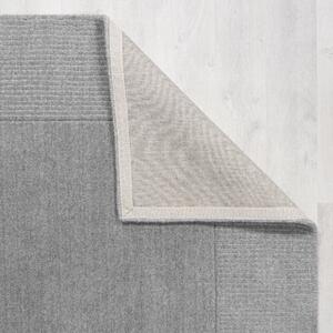Flair Rugs koberce Kusový ručně tkaný koberec Tuscany Textured Wool Border Grey Marl - 120x170 cm
