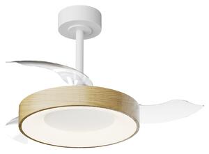 Mantra 9013 Niseko S, rozvinovací ventilátor se svítidlem a dálk. ovladačem, LED 45W 2700-5000K, bílá/dřevěná, průměr 40/91cm