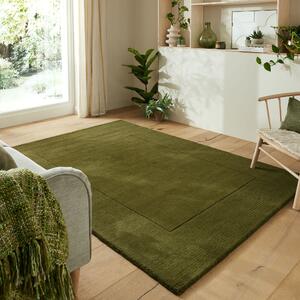 Flair Rugs koberce Kusový ručně tkaný koberec Tuscany Textured Wool Border Green ROZMĚR: 120x170