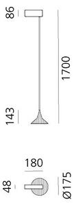 Artemide 1090W10A Unterlinden 175, hliníkové svítidlo s texturou dřeva, 15W LED 2700K, Ø 17,5cm