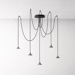 Artemide 1093010A Unterlinden, hliníkové svítidlo pavouk s texturou dřeva, 5x6,8W LED 3000K, Ø 11,7cm