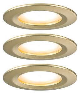 Paulmann 92407 LED Coin Nova round, set kulatých bodovek v matně zlaté úpravě, LED 3x6W 2700K tříkrokové stmívání, prům. 7,8cm