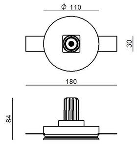 Linea Light CA032JWHMFL Gypsum_Coloring_Q1 V2, sádrová bodovka s hranatým rámečkem, 6W 2700K 23.4° 24V, Ø 11cm