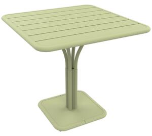 Světle zelený kovový stůl Fermob Luxembourg Pedestal 80 x 80 cm