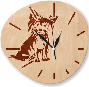 Dřevěné nástěnné hodiny - Pejsek 2