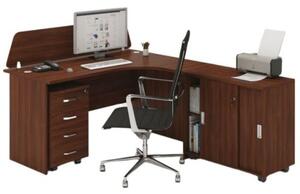 Sestava kancelářského nábytku MIRELLI A+, typ F, pravá, ořech
