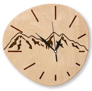Dřevěné nástěnné hodiny - Hory