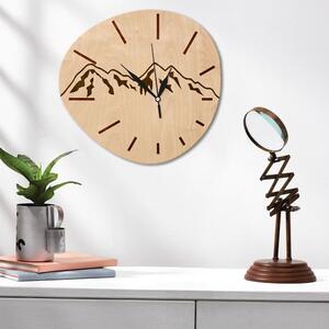 Dřevěné nástěnné hodiny - Hory