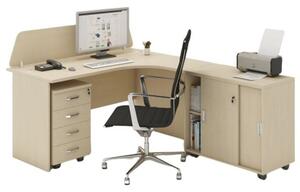 Sestava kancelářského nábytku MIRELLI A+, typ F, pravá, bílá