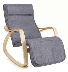 RELAXAČNÍ KŘESLO, dřevo, textil, šedá Boxxx - Online Only křesla & taburety, Online Only