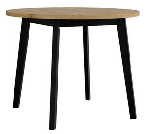 Kulatý malý rozkládací stůl do jídelny 100 cm AMES 9 - dub artisan / černý