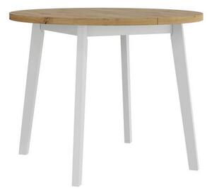 Kulatý malý rozkládací stůl do jídelny 100 cm AMES 9 - dub artisan / bílý