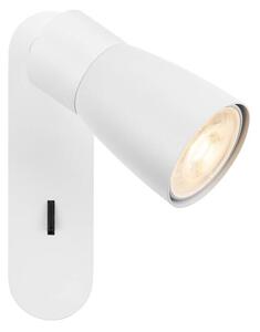 SLV 1008306 Puri 2.0 Dome, bílé nástěnné svítidlo 1xGU10 s vypínačem, výška 15cm