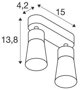 SLV 1008367 Puri 2.0 Cone, bílé nástěnné/stropní svítidlo 2xGU10, délka 15cm